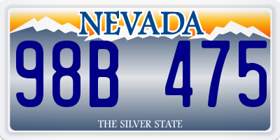 NV license plate 98B475