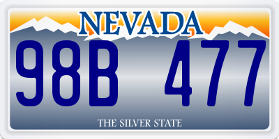 NV license plate 98B477
