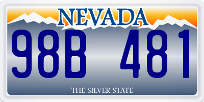 NV license plate 98B481