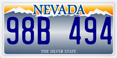 NV license plate 98B494