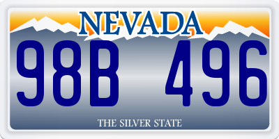 NV license plate 98B496