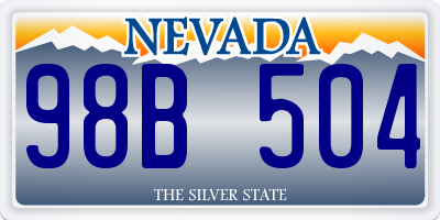 NV license plate 98B504