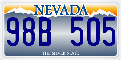 NV license plate 98B505
