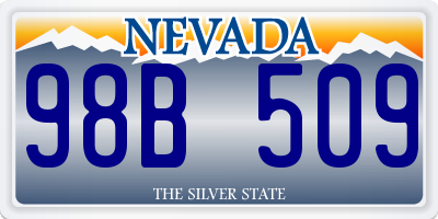 NV license plate 98B509