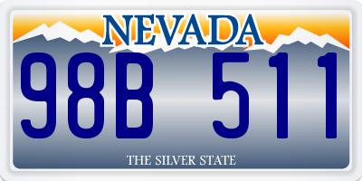 NV license plate 98B511