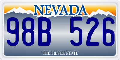 NV license plate 98B526