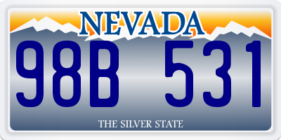 NV license plate 98B531