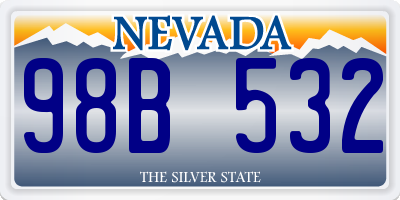 NV license plate 98B532