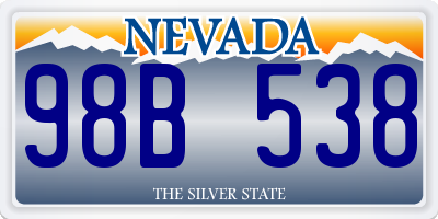 NV license plate 98B538