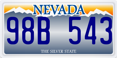 NV license plate 98B543