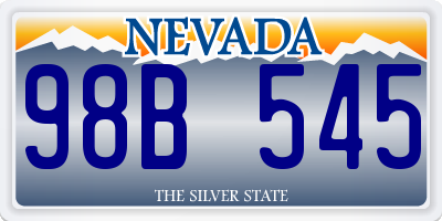 NV license plate 98B545