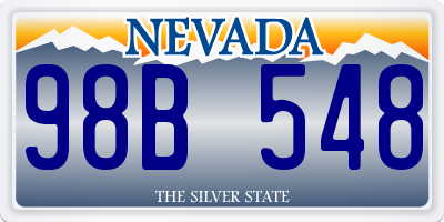 NV license plate 98B548