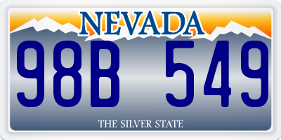 NV license plate 98B549