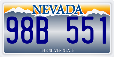 NV license plate 98B551