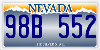 NV license plate 98B552