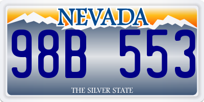 NV license plate 98B553