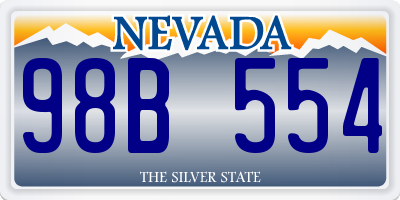 NV license plate 98B554