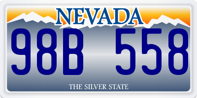 NV license plate 98B558