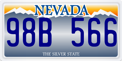 NV license plate 98B566