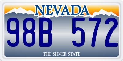 NV license plate 98B572