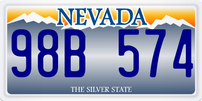 NV license plate 98B574