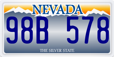 NV license plate 98B578