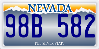 NV license plate 98B582