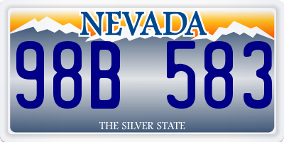 NV license plate 98B583