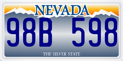 NV license plate 98B598
