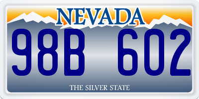 NV license plate 98B602