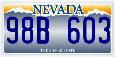 NV license plate 98B603