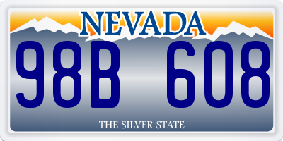 NV license plate 98B608