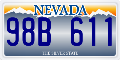 NV license plate 98B611