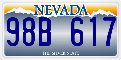 NV license plate 98B617