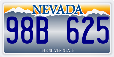 NV license plate 98B625