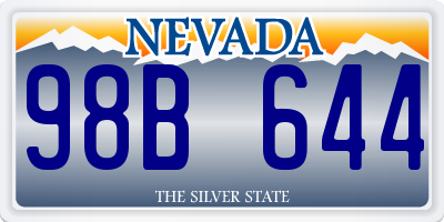 NV license plate 98B644