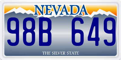 NV license plate 98B649