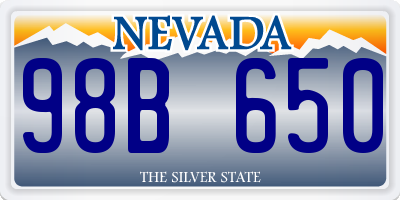 NV license plate 98B650