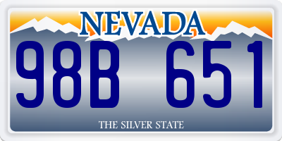 NV license plate 98B651