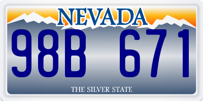 NV license plate 98B671