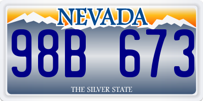 NV license plate 98B673