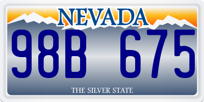 NV license plate 98B675