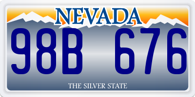 NV license plate 98B676