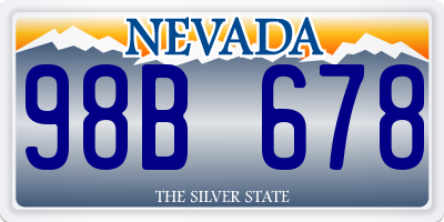 NV license plate 98B678