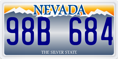 NV license plate 98B684