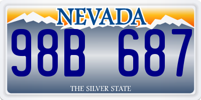 NV license plate 98B687
