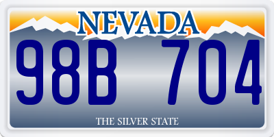 NV license plate 98B704