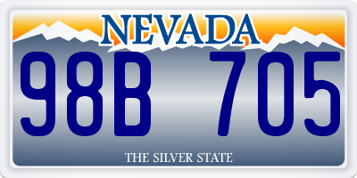 NV license plate 98B705