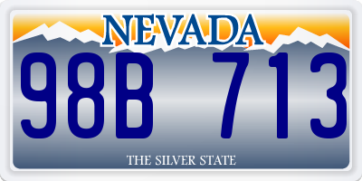 NV license plate 98B713