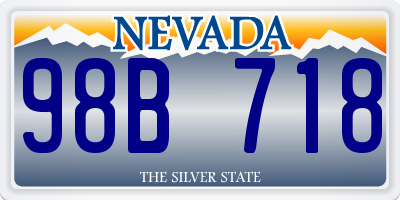 NV license plate 98B718